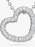 Jools by Jenny Brown Cubic Zirconia Sterling Silver Open Heart Pendant, Silver