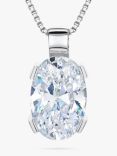 Jools by Jenny Brown Cubic Zirconia Sterling Silver Oval Pendant Necklace, Silver