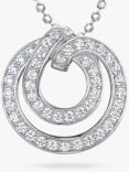 Jools by Jenny Brown Cubic Zirconia Sterling Silver Double Swirl Pendant Necklace, Silver