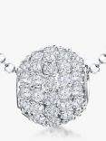 Jools by Jenny Brown Cubic Zirconia Sterling Silver Glitter Ball Pendant Necklace, Silver