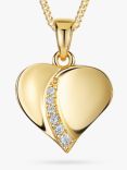 Jools by Jenny Brown Yellow Gold Cubic Zirconia Heart Pendant Necklace, Gold