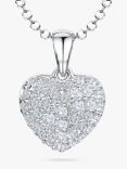 Jools by Jenny Brown Small Pave Heart Pendant Necklace, Silver