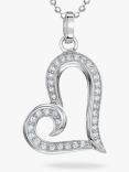 Jools by Jenny Brown Swirl Pave Heart Pendant Necklace, Silver