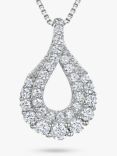 Jools by Jenny Brown Teardrop Twist Pave Pendant Necklace, Silver