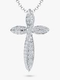 Jools by Jenny Brown Twisted Pave Cross Pendant Necklace, Silver