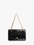 Pre-loved CHANEL 2013-2014 Patent Leather Maxi 2.55 Shoulder Bag, Black