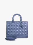 Pre-loved Christian Dior 2022 Lady Dior Lanbskin Grab Bag, Blue