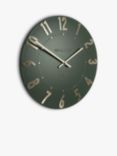 Thomas Kent Mulberry Arabic Numeral Wall Clock, 30cm, Olive