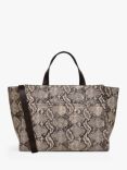 Radley Oak Street Leather Snake Print Grab Bag, Chalk/Multi