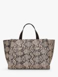 Radley Oak Street Leather Snake Print Grab Bag, Chalk/Multi