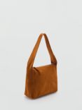 Mango Piramide Leather Shopper Bag, Medium Brown