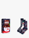 Happy Socks Snowman Gift Set, Pack of 3, Navy/Multi, One Size