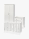 Silver Cross Bromley Cotbed, Double Wardrobe and 3 Drawer Dresser Set, White