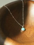 Daisy London Turquoise Stone Necklace, Silver