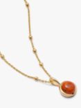 Daisy London Coral Stone Necklace, Gold