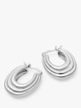 Daisy London Chunky Ridge Hoop Earrings, Silver