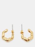 HUSH Wave Huggie Demi Hoop Earrings, Gold