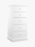 Laura Ashley Ashwell Tall 5 Drawer Chest, Cotton White