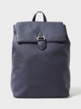 Crew Clothing Leather Backpack, Navy Blue