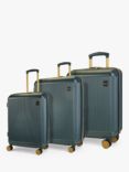 Rock Aria 8-Wheel Hard Shell Suitcase, Set of 3, Green/Gold