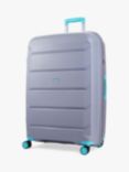 Rock Tulum 8-Wheel Expandable Suitcase Set, 3 Piece, Grey/Aqua