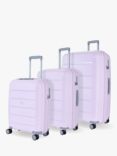 Rock Tulum 8-Wheel Expandable Suitcase Set, 3 Piece, Lilac