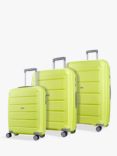 Rock Tulum 8-Wheel Expandable Suitcase Set, 3 Piece, Lime