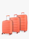 Rock Tulum 8-Wheel Expandable Suitcase Set, 3 Piece, Peach