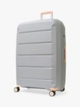 Rock Tulum 8-Wheel 78cm Expandable Large Suitcase, 105L, Grey/Peach