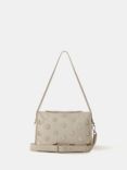 Mint Velvet Leather Studded Shoulder Bag, Cream