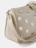 Mint Velvet Leather Studded Shoulder Bag, Cream