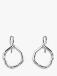 Nina B Rugged Circle Drop Earrings, Silver