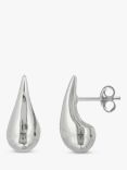 Nina B Domed Teardrop Stud Earrings, Silver