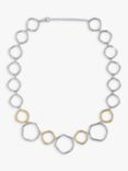 Nina B Organic Circles Collar Necklace, Silver/Gold