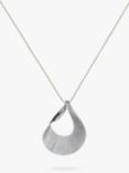 Nina B Fluted Curved Pendant Necklace, Silver