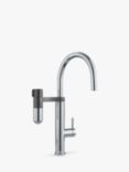 Franke Vital Capsule Swivel J Spout 2 Lever 3-in-1 Water Filter Kitchen Tap, Chrome/Gunmetal