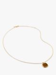 Monica Vinader Delphi Gemstone Pendant Necklace, Gold/Tigers Eye