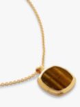 Monica Vinader Delphi Gemstone Pendant Necklace, Gold/Tigers Eye