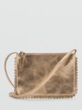 Mango Ondas Metallic Leather Crossbody Bag, Gold