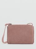 Mango Pink Suede Crossbody Bag, Pink