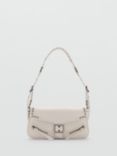 Mango Valentin Buckle Detail Shoulder Bag, White