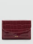 Mango Butter Patent Croc Effect Small Purse, Dark Red