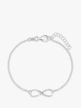 Simply Silver Polished Fine Infinity Bracelet, Silver