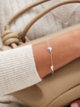 Simply Silver Tapered Heart Station Bracelet Chain Bracelet, Silver