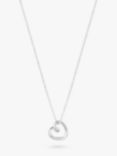 Simply Silver Swirl Open Heart Necklace, Silver