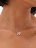 Simply Silver Swirl Open Heart Necklace, Silver