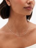 Simply Silver Twist Ball Chain Necklace, Silver