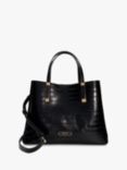 Dune Dorry Croc Effect Tote Bag, Black