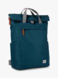 ROKA London Finchley A Recycled Canvas Rolltop Backpack, 15L, Teal