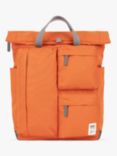 ROKA London Waterhouse Recycled Canvas Rolltop Backpack, 16.4L, Atomic Orange